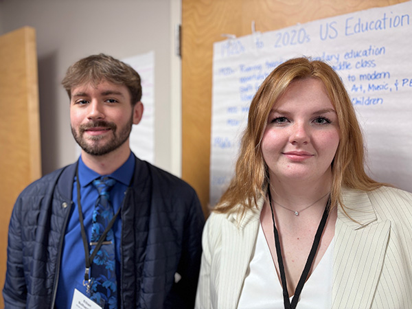 MGA students Ethan Bulharowski and Alaina Brown at the Georgia Communication Association conference